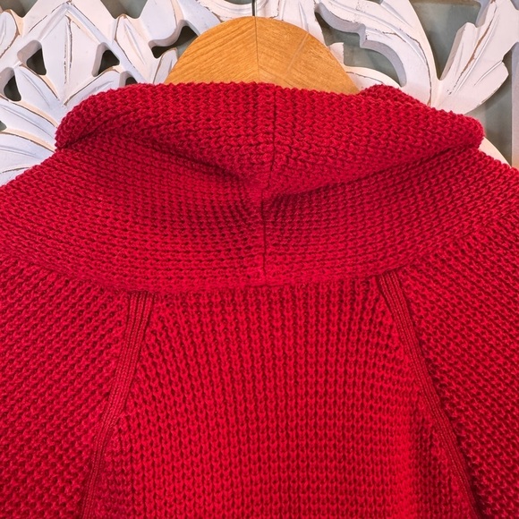 Pendleton Red Fisherman's Cardigan Cowl Large Vintage - Picture 5 of 6